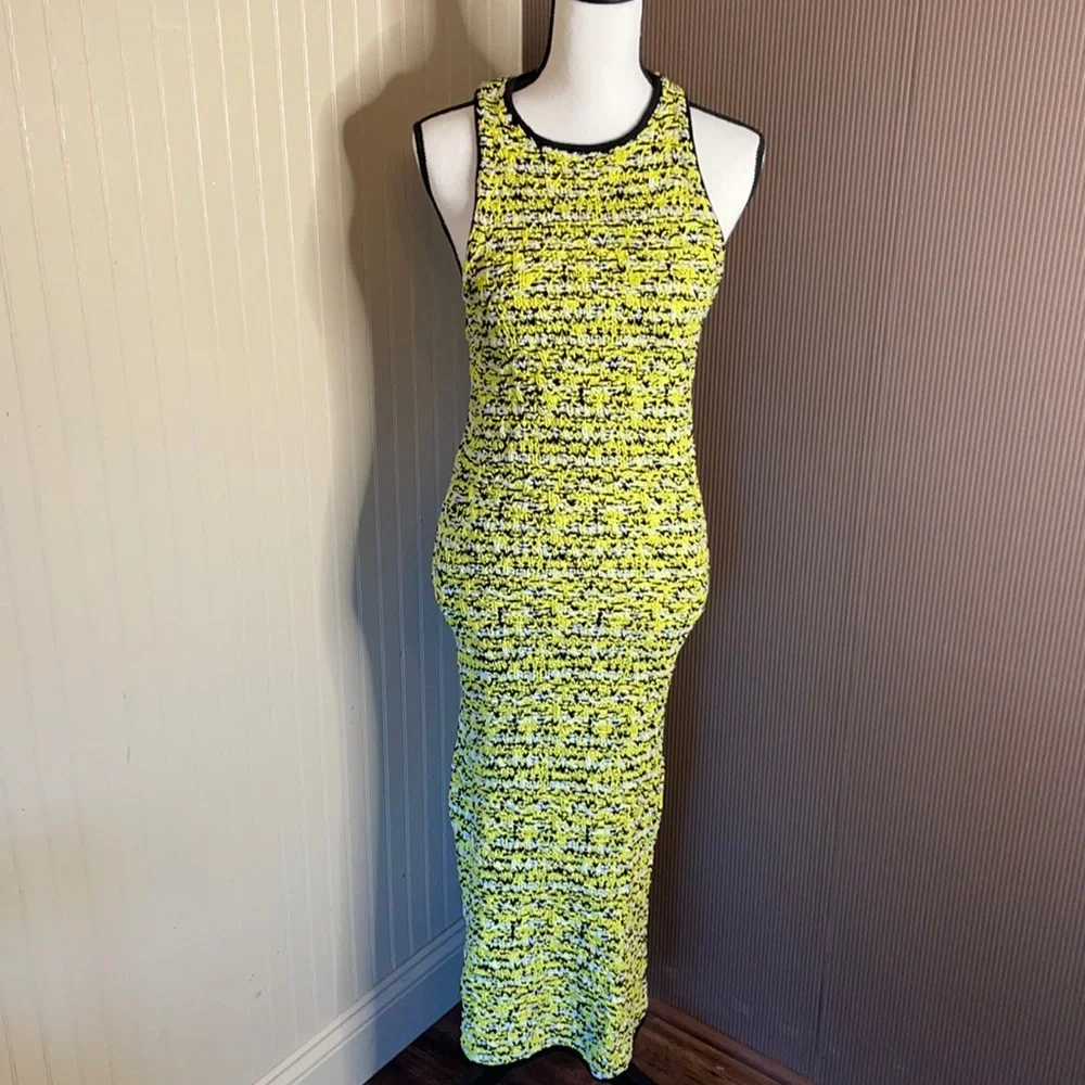 Rag & bone yellow maxi dress long knit dress size medium side split